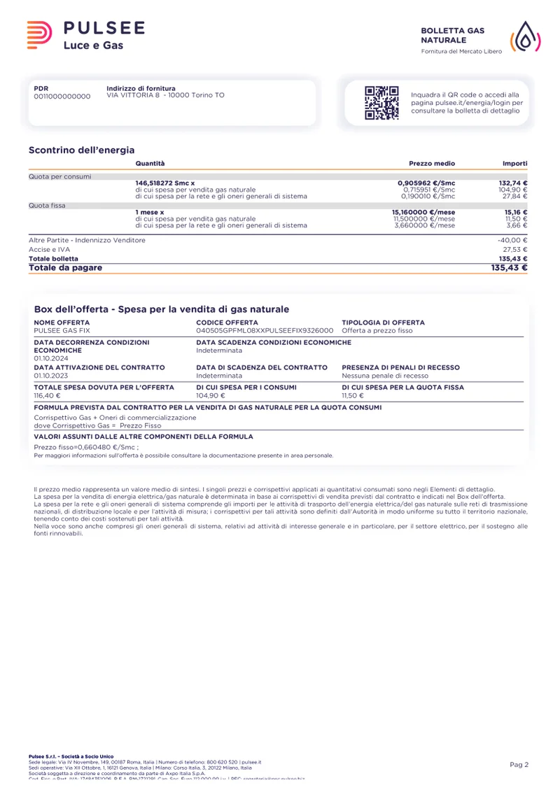 Guida alla bolletta pagina 2