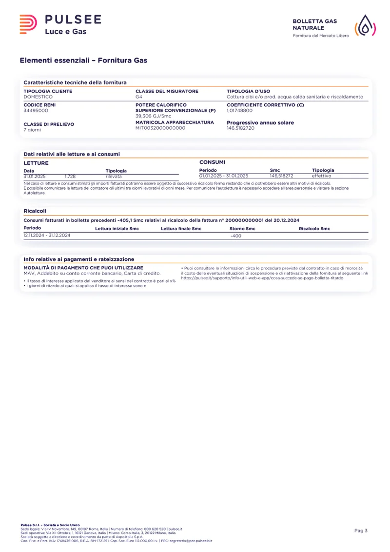 Guida alla bolletta pagina 3